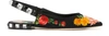 Dolce & Gabbana Floral-print Crystal-embellished Twill Flats In Black Mix