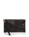 REBECCA MINKOFF LEO QUILTED LEATHER CLUTCH,HH18EETL09