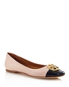 Tory Burch Women's Chelsea Cap Toe Leather Ballet Flats In Sea Shell