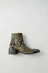 ACNE STUDIOS Snake print boots Dusty green