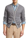 BRUNELLO CUCINELLI CONTRAST TRIM WOVEN CARDIGAN