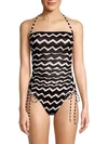 STELLA MCCARTNEY One-Piece Zigzag Strapless Bathing Suit