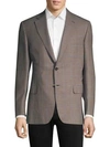 BRIONI Virgin Wool, Silk & Linen Windowpane Jacket