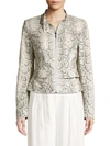 ELIE TAHARI Gwewn Snakeskin-Embossed Jacket