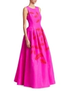 AHLUWALIA Brielle Leaf Embroidered A-Line Gown