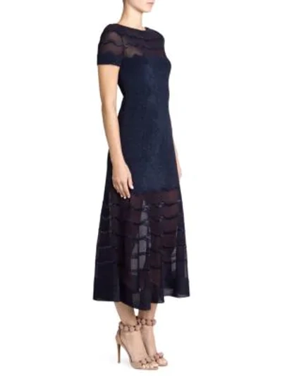 Alaïa Women's Cotillon Fit-&-flare Boatneck Dress In Night Blue