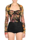 DOLCE & GABBANA Floral Long Sleeve Bustier