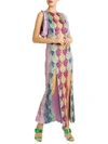 ATTICO Deco Degrade Embroidered Gathered-Sleeve Gown