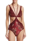 ZIMMERMANN Juno Cut Out Ruffle Floral & Polka Dot One-Piece Swimsuit