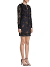 COACH Meadow Floral Ruffle Lace Sleeve A-Line Dress