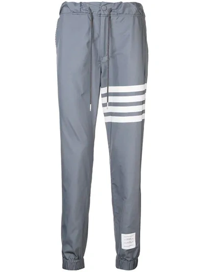 Thom Browne Striped Technical Sweatpants In Grey