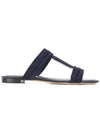 TOD'S DOUBLE T STRAP SANDALS