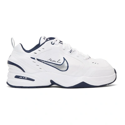 Nike White X Martine Rose Air Monarch Iv Trainers In White/metal