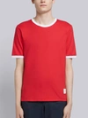 THOM BROWNE THOM BROWNE MEDIUM-WEIGHT JERSEY RINGER TEE,MJS083A0145413009557