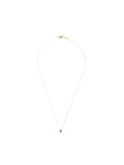 Alison Lou 14kt Yellow Gold, Amethyst And Diamond Pendant Necklace