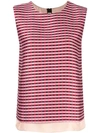 Marni Check Stripe T-shirt In Red