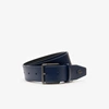 LACOSTE Men's Engraved Buckle Leather Belt