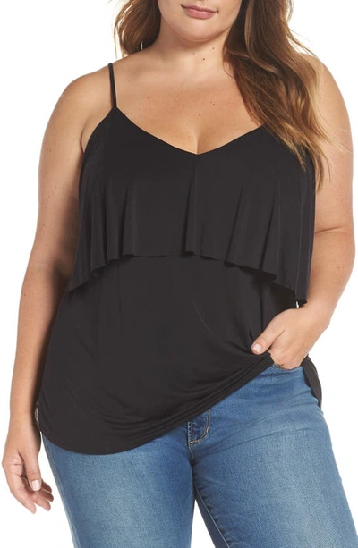 Tart North Sleeveless Ruffle Top In Black