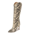 Schutz Maryana Snake-print Leather Knee Boots In Natural