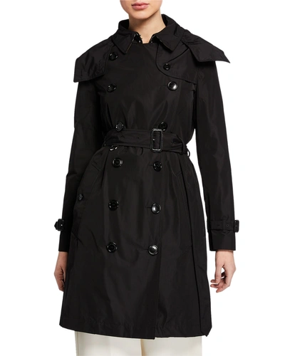 BURBERRY KENSINGTON DOUBLE-BREASTED TRENCH COAT WITH DETACHABLE HOOD,PROD229340428