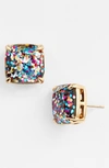 Kate Spade Womens Multi Glitter Glittered Small Square Stud Earrings