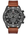 CITIZEN DRIVE FROM CITIZEN ECO-DRIVE MEN'S LTR BROWN LEATHER STRAP WATCH 45MM