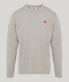 Wood Wood Mel Small Aa Logo Long Sleeve Cotton T-shirt In Grey Melange
