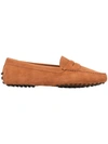 Tod's City Gommino Suede Loafers In Brown