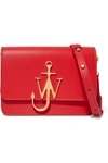 Jw Anderson Logo Mini Leather Shoulder Bag In Scartlet