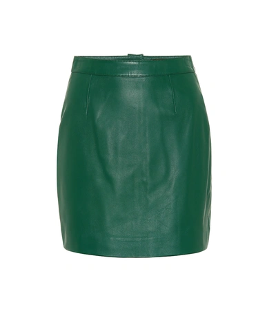 Alexa Chung B-line Leather Mini Skirt In Green
