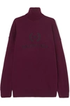 BALENCIAGA EMBROIDERED WOOL AND CASHMERE-BLEND TURTLENECK SWEATER