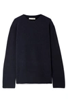 The Row Sibel Oversized Wool And Cashmere-blend Sweater In Midnight Blue
