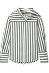 MONSE OVERSIZED ASYMMETRIC STRIPED COTTON-TWILL SHIRT