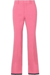 GUCCI CROPPED GROSGRAIN-TRIMMED CADY BOOTCUT trousers