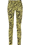 GUCCI NEON TIGER-PRINT HIGH-RISE SKINNY JEANS