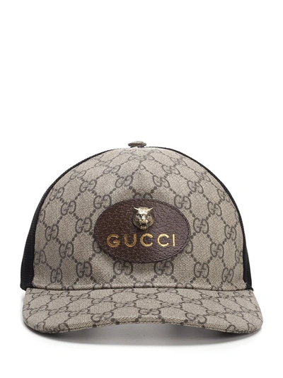 Gucci Gg Supreme Patch Trucker Hat - Brown In Beige