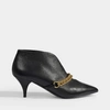 BURBERRY BURBERRY | Bronwen Bootie with Chain in Black Calf Grain Leather