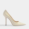 Jimmy Choo Love Pumps In White Patent Leather