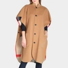BURBERRY BURBERRY | Solid to Check Reversible Cape in Camel Wool