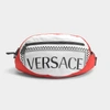 VERSACE VERSACE | 90's Vintage Logo Oval Belt Bag in Black, Red and White Nylon