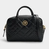 VERSACE Bowling Bag In Black Quilted Lamb Leather