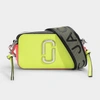 MARC JACOBS MARC JACOBS | SNAPSHOT FLUORO BAG IN BRIGHT GREEN LEATHER WITH P