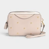 ANYA HINDMARCH Double Zip Wallet on Strap Hexagon Studs in Light Rose Circus Leather