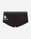 DOLCE & GABBANA BRANDO BRIEFS IN STRETCH COTTON PIMA WITH CROWN PRINT