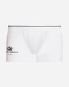 DOLCE & GABBANA BOXERS IN STRETCH COTTON PIMA WITH CROWN PRINT