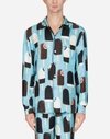 DOLCE & GABBANA PRINTED SILK PAJAMA SHIRT