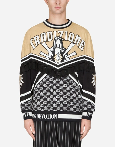 Dolce & Gabbana Sweatshirt With Patch Embellishment In Multi-colored