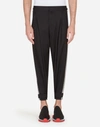 DOLCE & GABBANA TROUSERS IN COTTON WITH SIDE STRIPES