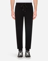 DOLCE & GABBANA COTTON JOGGING PANTS WITH PATCHES