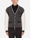 DOLCE & GABBANA WOOL BLEND CARDIGAN WITH PATCH